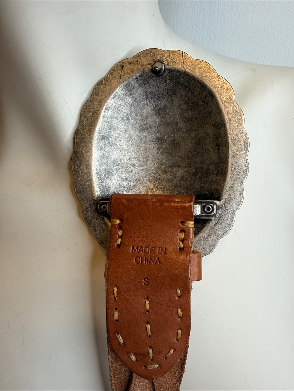 Vintage Ralph Lauren Concho Leather Belt Size S Brown Braided Leather Western - Picture 3 of 11